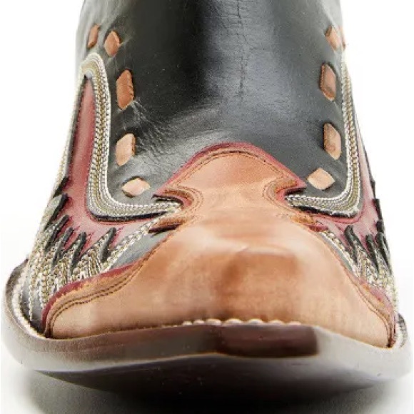 Old Gringo Quiroga Boots crimson chocolate leather in-lay over-lay RTL $595 - Picture 6 of 16